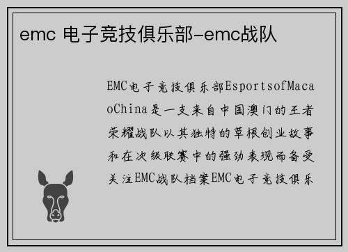emc 电子竞技俱乐部-emc战队